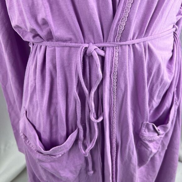 Victoria’s Secret Angels Womens Modal Purple Opent Front Robe Lace Trim Size M/L - Picture 4 of 10